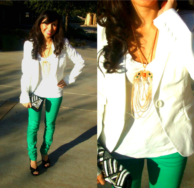 Green Pants and Stilettos