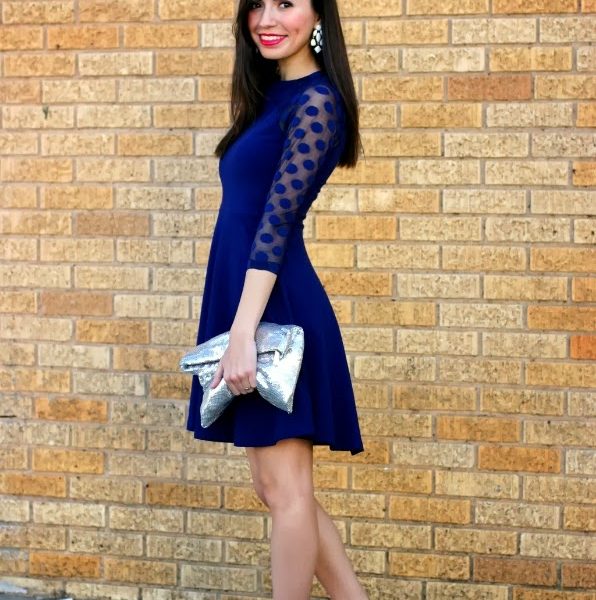 Dotted Sleeve Dress