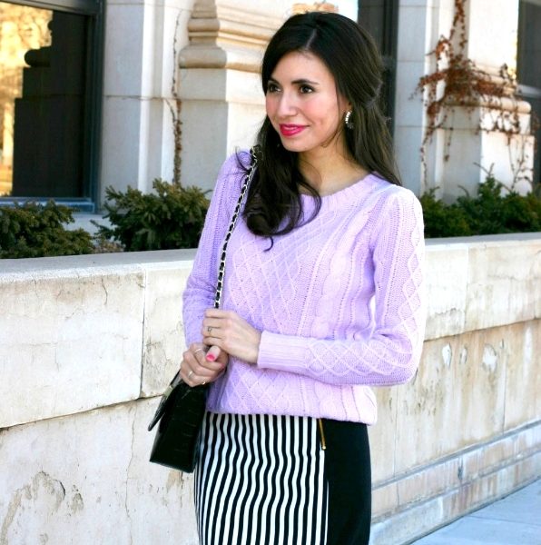 Striped Panel Skirt