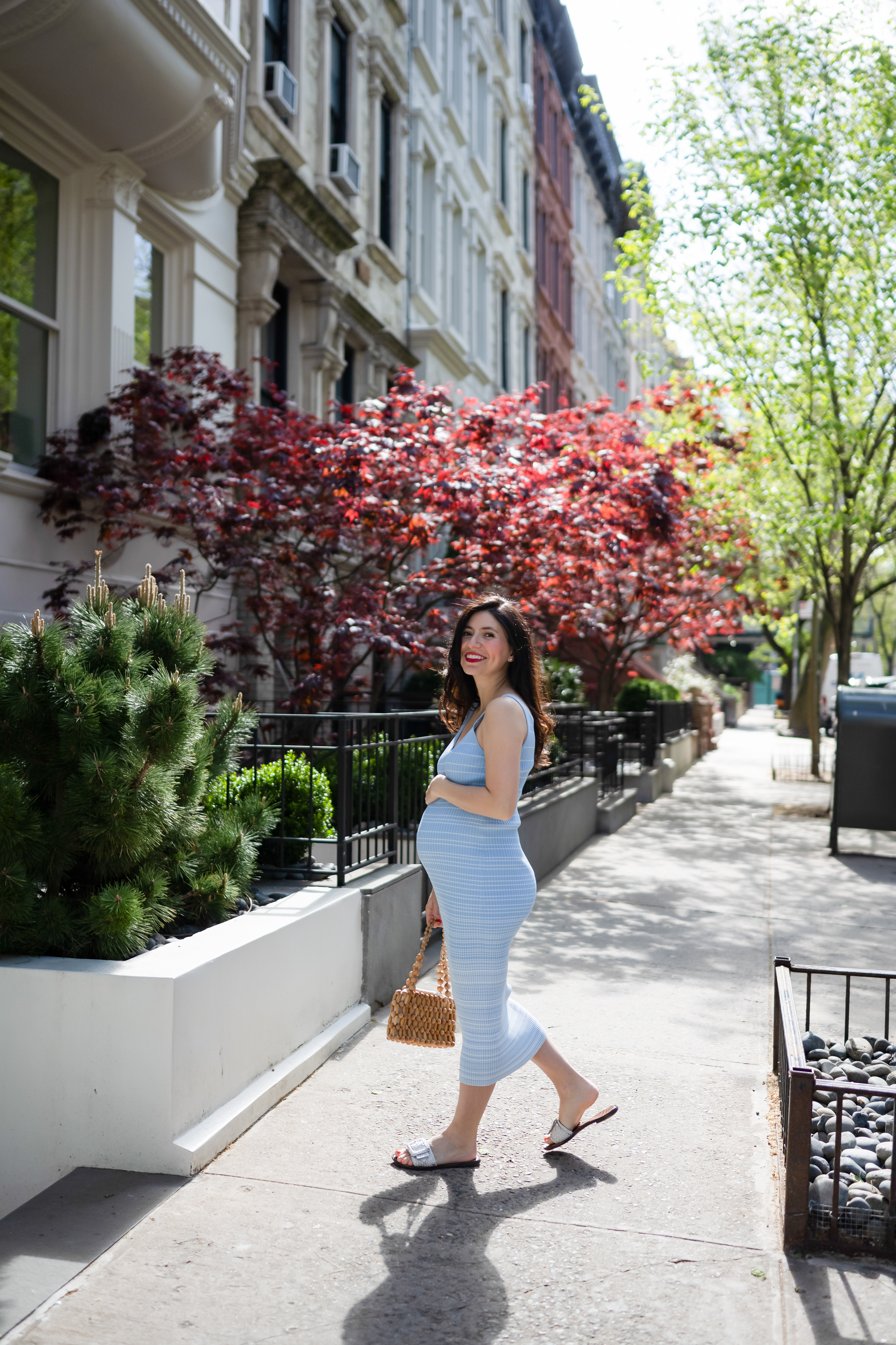 Staud Ribbed-Knit Midi Dress